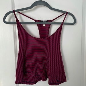 Navy blue & red BDG crop shirt. Worn ONCE. Great condition. Size M